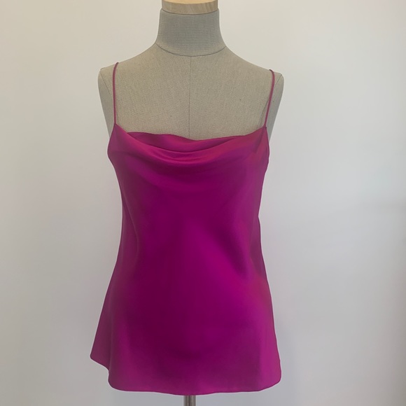 NWT Nili Lotan Gemma 100% Silk Cami in Fuschia - Picture 2 of 8